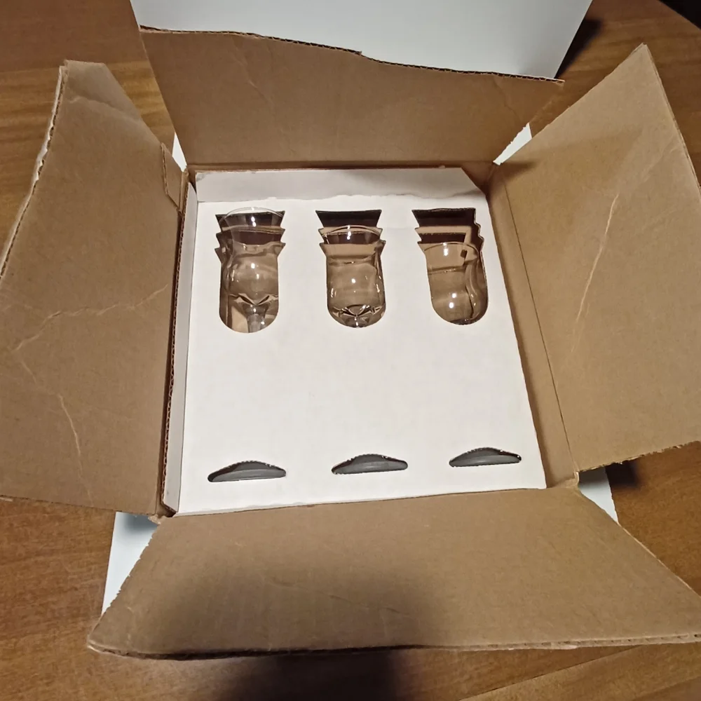 NWT Vintage PartyLite Iced Crystal Frosted Stem Votive Candle Holders - Set of 3 - Picture 5 of 6